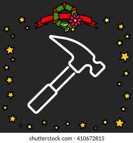Web line icon. Hammer