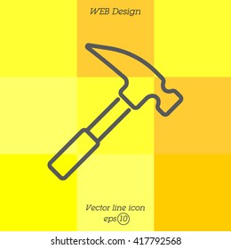Web line icon. Hammer
