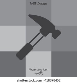 Web line icon. Hammer
