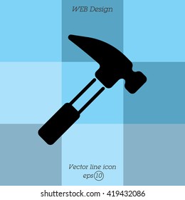Web line icon. Hammer