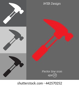 Web line icon. Hammer