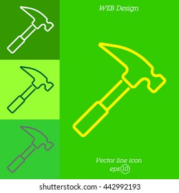 Web line icon. Hammer