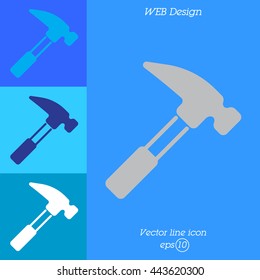 Web line icon. Hammer
