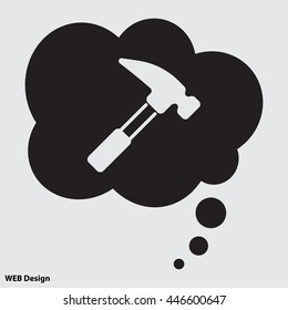 Web line icon. Hammer