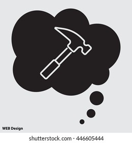 Web line icon. Hammer
