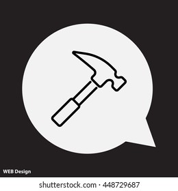 Web line icon. Hammer
