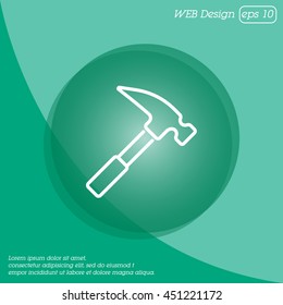 Web line icon. Hammer