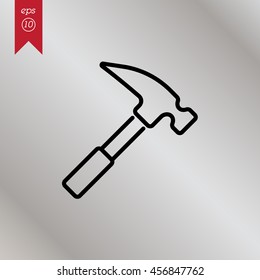 Web line icon. Hammer