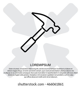 Web line icon. Hammer
