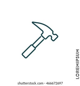 Web line icon. Hammer