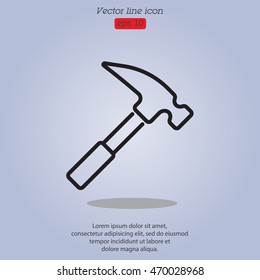 Web line icon. Hammer