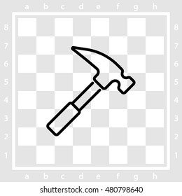 Web line icon. Hammer