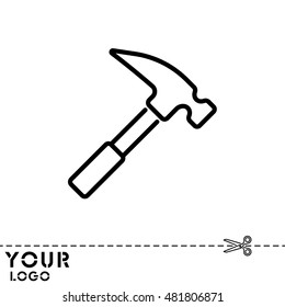 Web line icon. Hammer