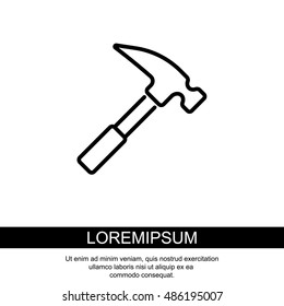 Web line icon. Hammer
