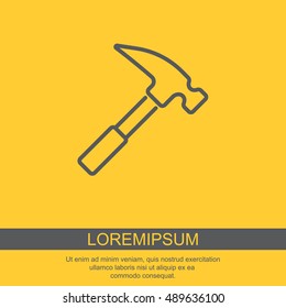 Web line icon. Hammer