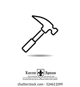 Web line icon. Hammer