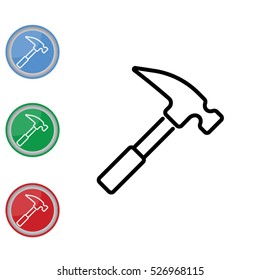 Web line icon. Hammer