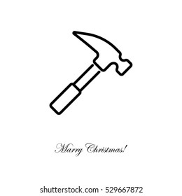 Web line icon. Hammer