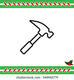 Web line icon. Hammer