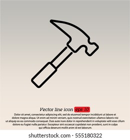 Web line icon. Hammer