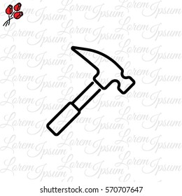 Web line icon. Hammer