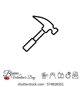 Web line icon. Hammer