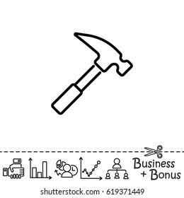 Web line icon. Hammer