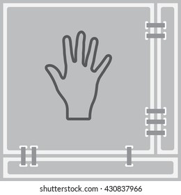Web line icon. Hand, bunch of fives