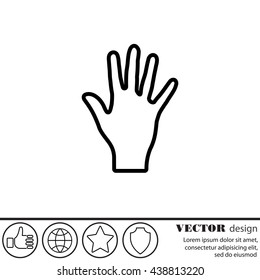 Web line icon. Hand, bunch of fives