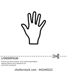 Web line icon. Hand, bunch of fives