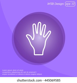 Web line icon. Hand, bunch of fives