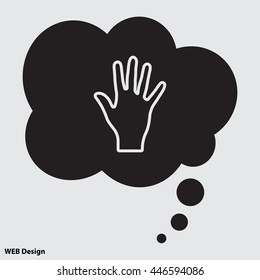 Web line icon. Hand, bunch of fives