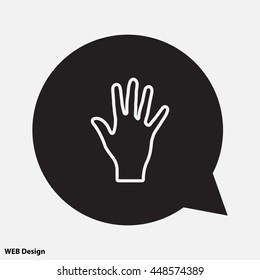 Web line icon. Hand, bunch of fives