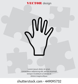 Web line icon. Hand, bunch of fives