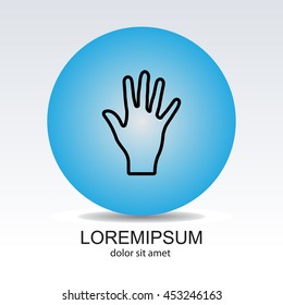 Web line icon. Hand, bunch of fives