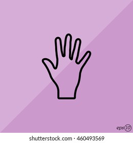 Web line icon. Hand, bunch of fives