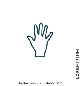 Web line icon. Hand, bunch of fives