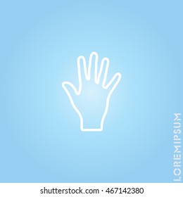 Web line icon. Hand, bunch of fives