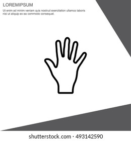 Web line icon. Hand, bunch of fives