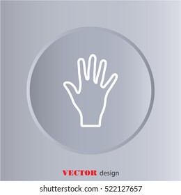 Web line icon. Hand, bunch of fives