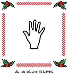 Web line icon. Hand, bunch of fives