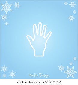 Web line icon. Hand, bunch of fives