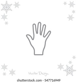 Web line icon. Hand, bunch of fives