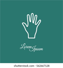 Web line icon. Hand, bunch of fives