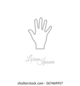 Web line icon. Hand, bunch of fives