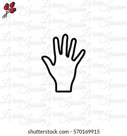 Web line icon. Hand, bunch of fives