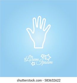 Web line icon. Hand, bunch of fives