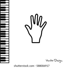 Web line icon. Hand, bunch of fives