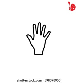Web line icon. Hand, bunch of fives