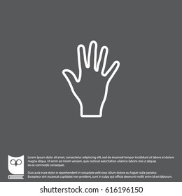 Web line icon. Hand, bunch of fives